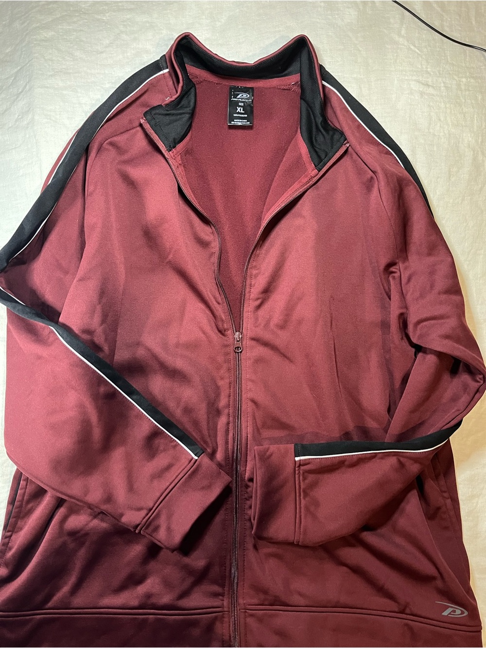 Men's Maroon Pro Player Track Jacket with Contrast Stripe - Performance